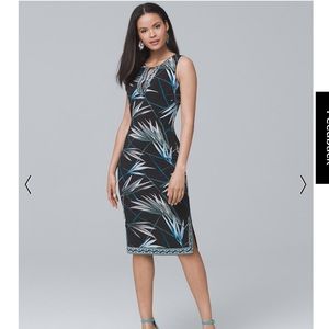 Palm Print Knit Sheath Dress